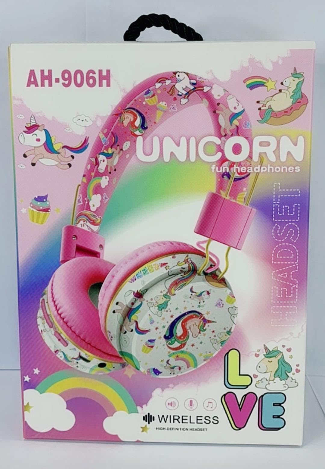 JYPS Wireless Unicorn Headphones for Girls - Cute Bluetooth Kids Headphones with Microphone, Adjustable Over-Ear Design for Toddlers Age 2+, Compatible with iPad & Fire Tablet (Pink) - Perfect for Online Learning, Travel & Screen Time