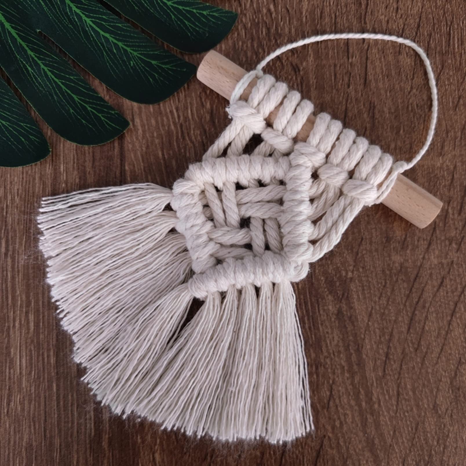 Handmade Macrame Wall Hanging Boho Tapestry with Long Tassels - Home Decor for Nursery, Bedroom, Apartment & Car Interior | Bohemian Woven Art for Wall Decor & Gift Giving