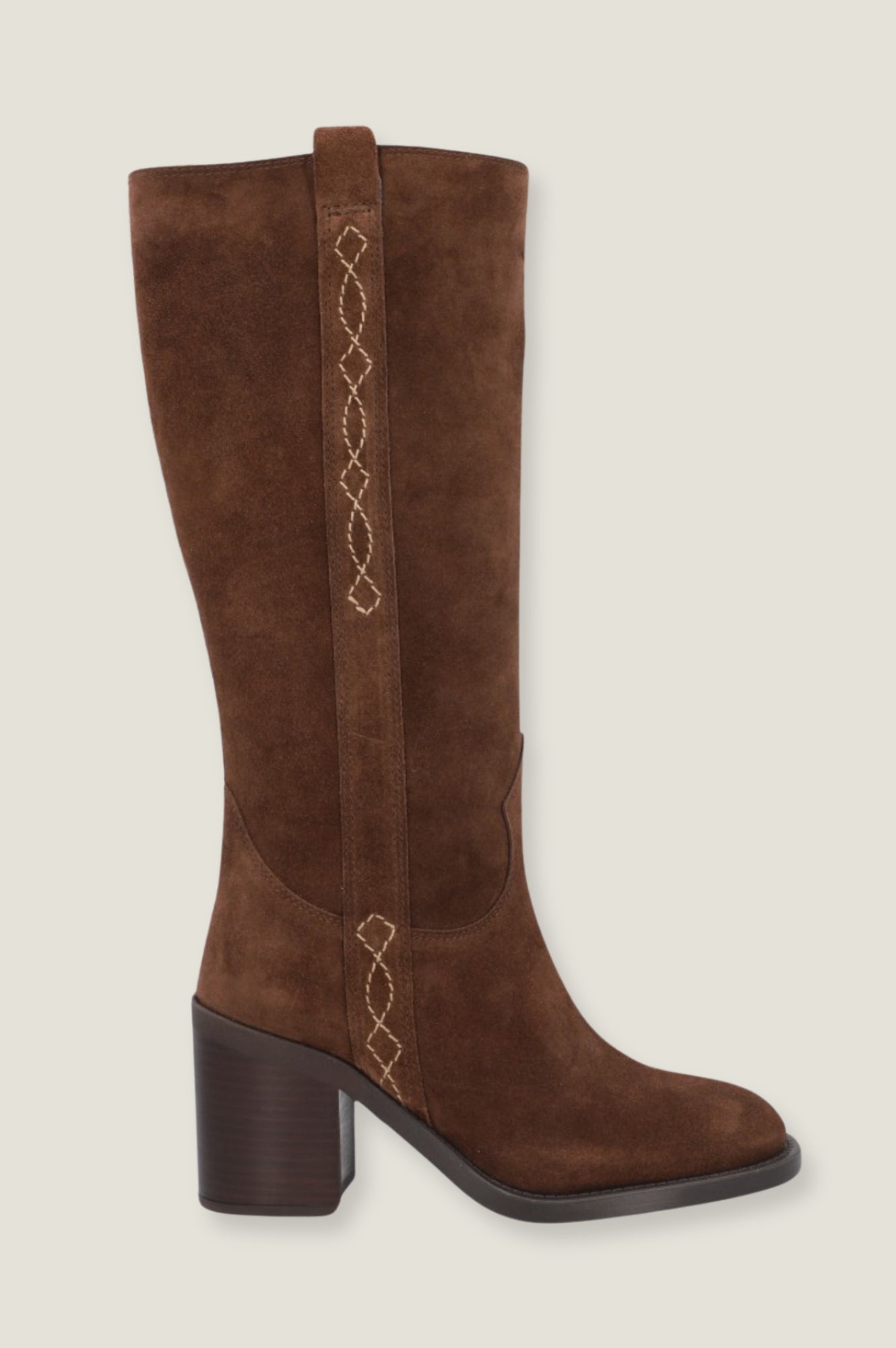 ALPE Selena Knee High Suede Boots for Women - Chocolate Brown Leather Boots - Comfortable Winter Fashion Boots for Cold Weather & Outdoor Activities