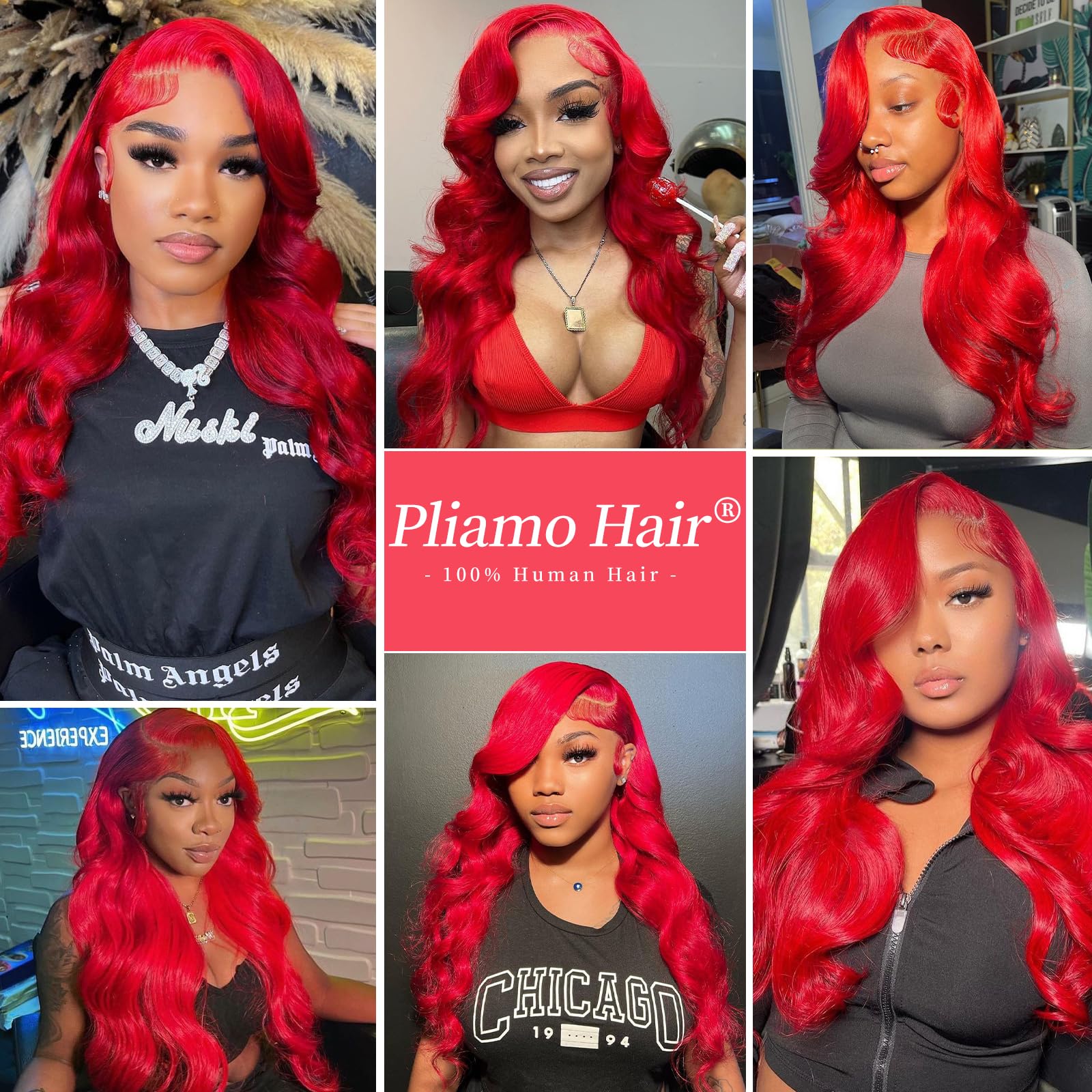 13x4 HD Lace Front Wigs Human Hair - 200% Density Red Body Wave Wig 24 Inch | Natural Looking Red Colored Human Hair Wig for Cosplay, Halloween & Daily Wear
