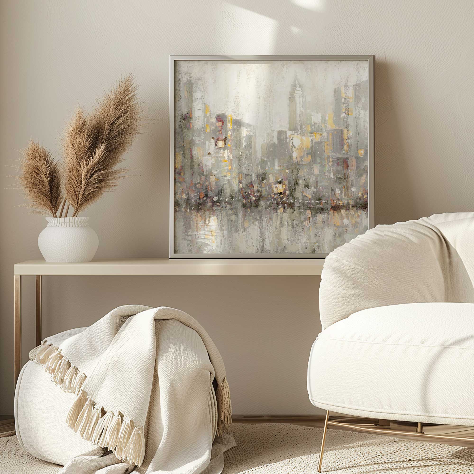 City Silhouettes Print - Modern Urban Wall Art Decor for Living Room, Bedroom & Office - Perfect for Home & Commercial Spaces