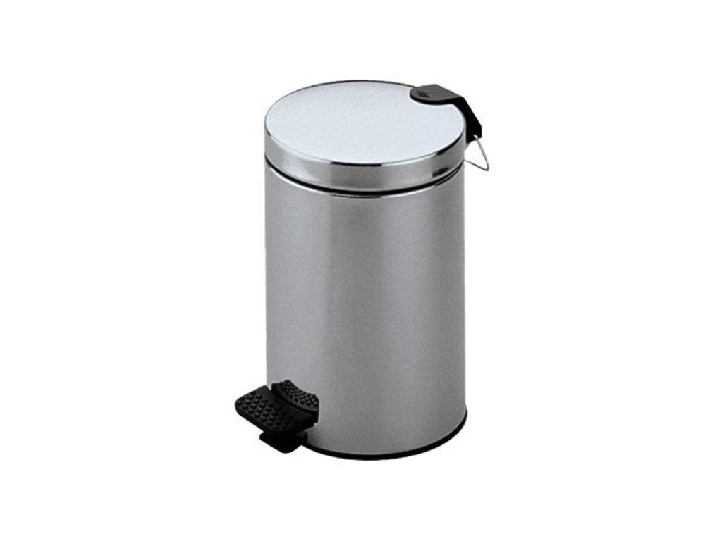 Universal Chrome-Plated Dustbin - 13 Gallon/50L Trash Can with Lid, Heavy Duty Metal Waste Bin for Kitchen, Office, Bathroom & Outdoor Use