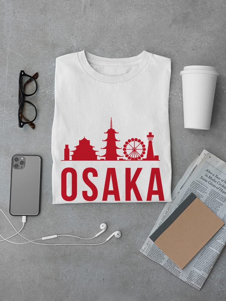 Osaka Japan Red Skyline T-Shirt for Men - Stylish Urban Streetwear for Casual Outings & Travel
