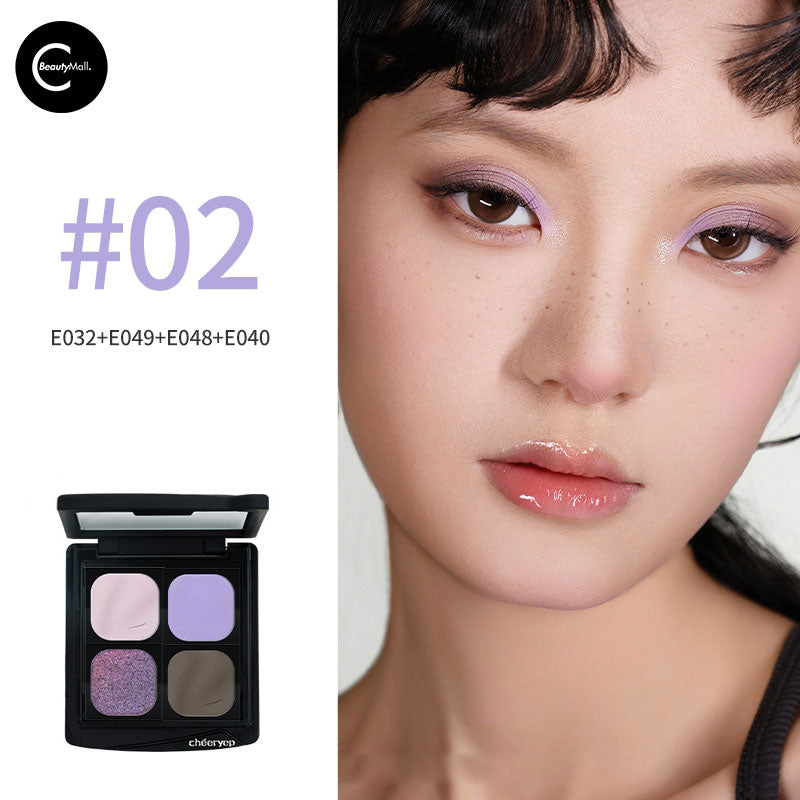 CHEERYEP (QIANYAN) Professional 4-Color Eyeshadow Palette - Long Lasting, Highly Pigmented Makeup for Day & Night Looks - Perfect for Parties, Weddings & Everyday Wear