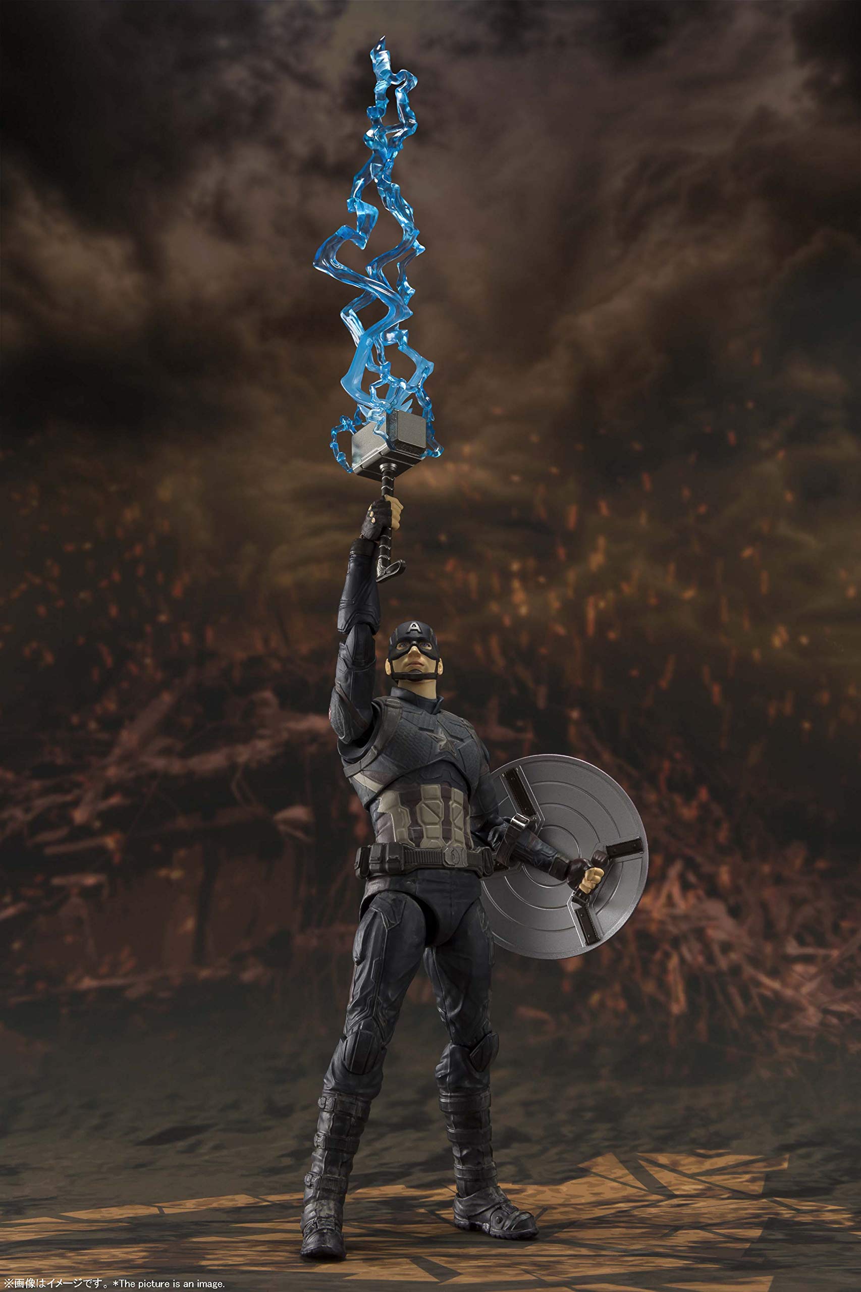 TAMASHII NATIONS Avengers Endgame Captain America Final Battle Edition Action Figure - Bandai Spirits S.H. Figuarts Collectible Toy for Marvel Fans & Display