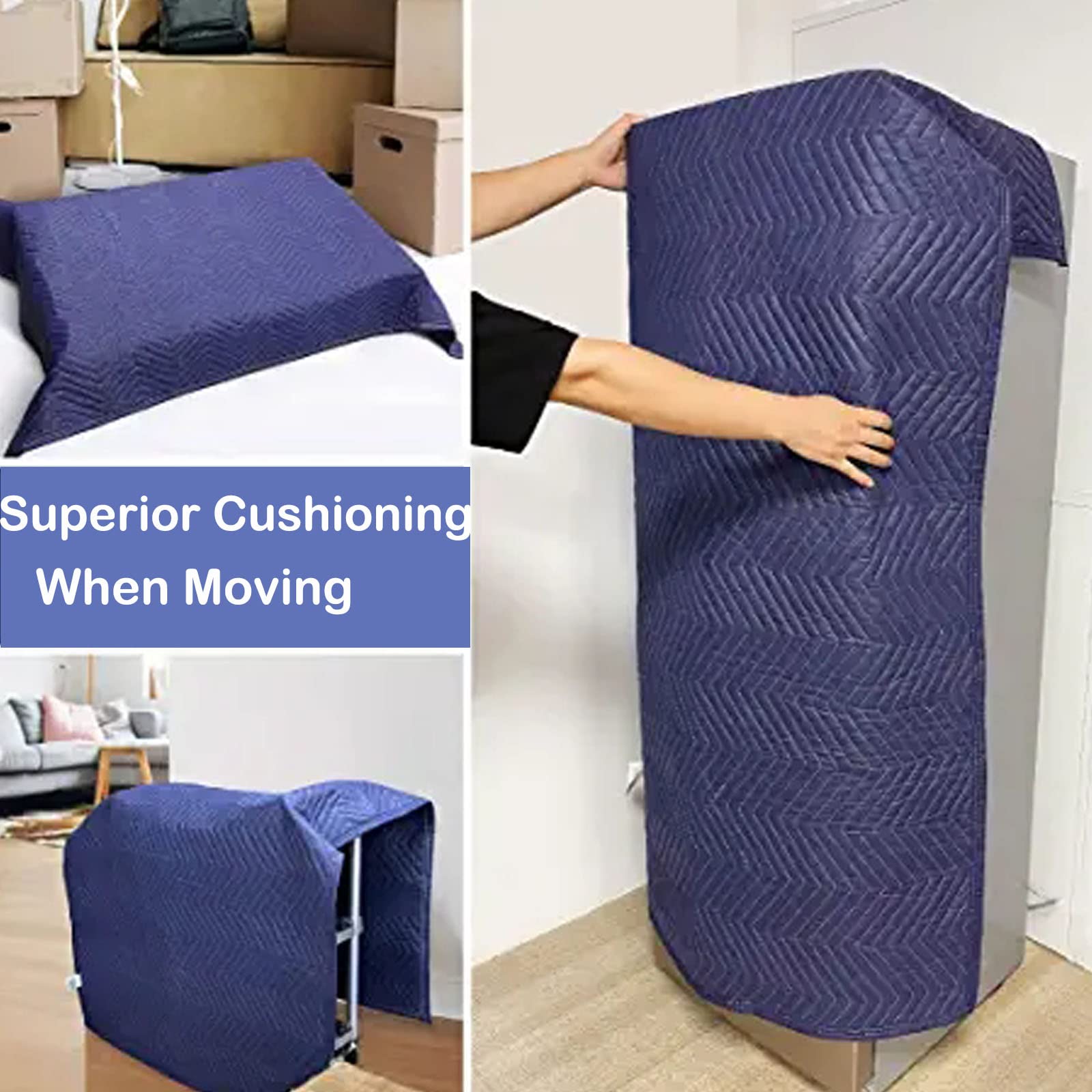 Heavy Duty Moving Blankets 6 Pack - 80x72 Inch (30 lb/dz) Furniture Pads for Shipping, Packing & Moving - Quilted Protective Blankets for Furniture, Appliances & Delicate Items - Ideal for Home Moves, Storage & Delivery Protection
