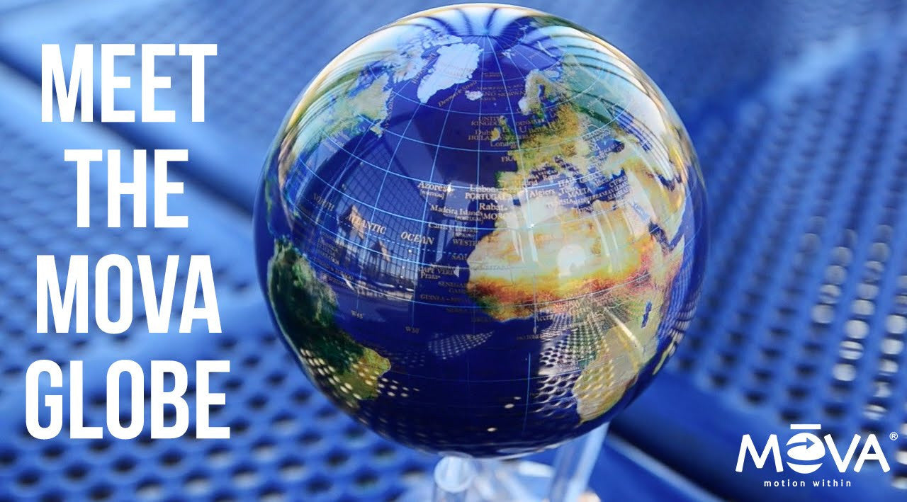 Mova Globe Silver Earth - Rotating Floating Globe for Home & Office Decor, Unique Gift Idea for Geography Lovers, Perfect Desk Accessory for Study & Work
