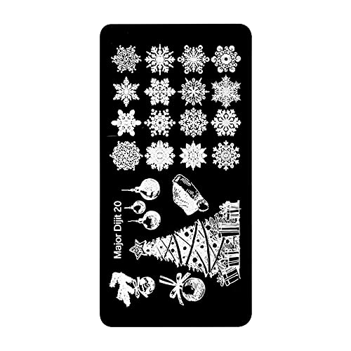 Halloween & Christmas Nail Art Stamper Kit - Gel Polish Nail Stamp Tool with Floral, Butterfly, Skull & Witch Designs - DIY Manicure Decoration for Parties, Holidays & Special Occasions (J#)