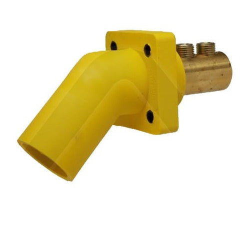 Crouse Hinds Cam Lok 45 Degree Panel Mount Connector - Double Set Screw, 400 Amp Max, Series 16 - Ideal for Industrial Power Distribution & Temporary Electrical Hookups