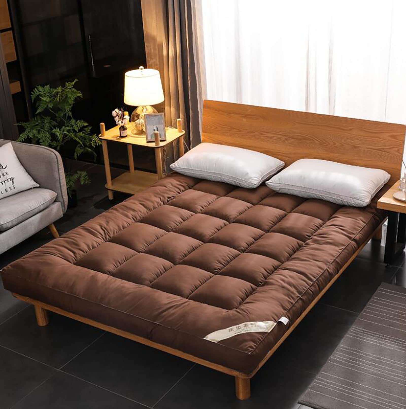 Japanese-Style Quilted Futon Mattress Cover - Foldable Thickened Breathable Soft Tatami Sleeping Mat - Portable Roll-Up Bed for Dorm, Camping & Home Use - Twin Size for Adults & Kids - Perfect for Guest Beds, Floor Sleeping & Travel