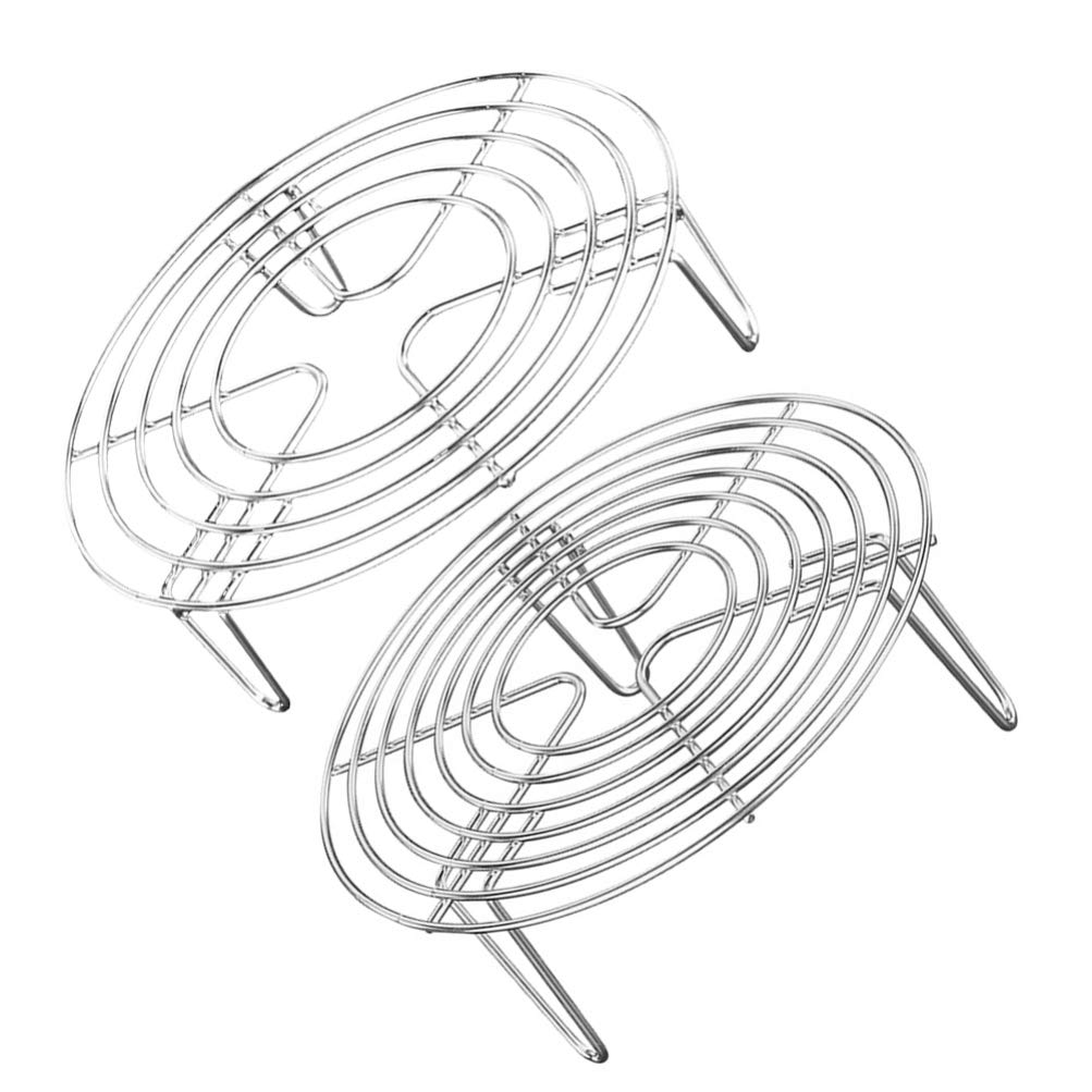 2-Pack Stainless Steel Egg Steamer Rack - Heavy Duty Steamed Egg Holder, Baking & Cooling Stand for Kitchen - Perfect for Steaming Eggs, Dumplings & Vegetables - Durable Kitchen Gadget for Home Use
