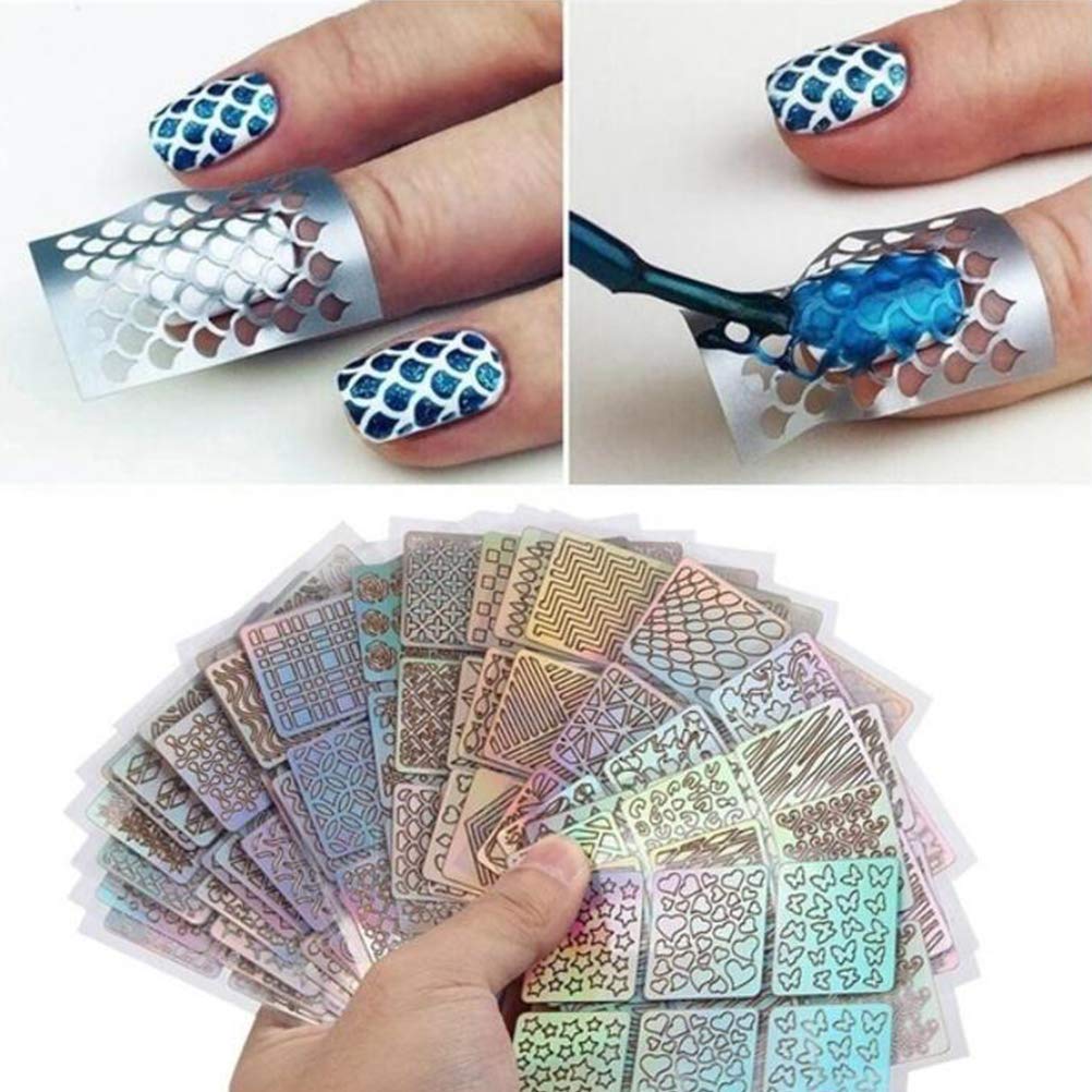 12 Sheets Nail Art Stamping Plate Kit with 12 Colors Glitter Butterfly Nail Stickers - Professional Nail Stamper Set for DIY Manicure, Nail Decals & Foils - Perfect for Home Salon, Parties & Gifts