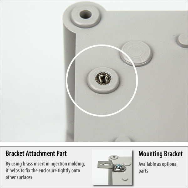 Boxco P Series 6.30 x 8.27 x 3.94 Inches (160 x 210 x 100mm) Waterproof Plastic Enclosure - IP67 & IK08 Rated, Polycarbonate Grey Cover with Molded Hinge & Latch - Ideal for Outdoor Electrical, Industrial & DIY Projects