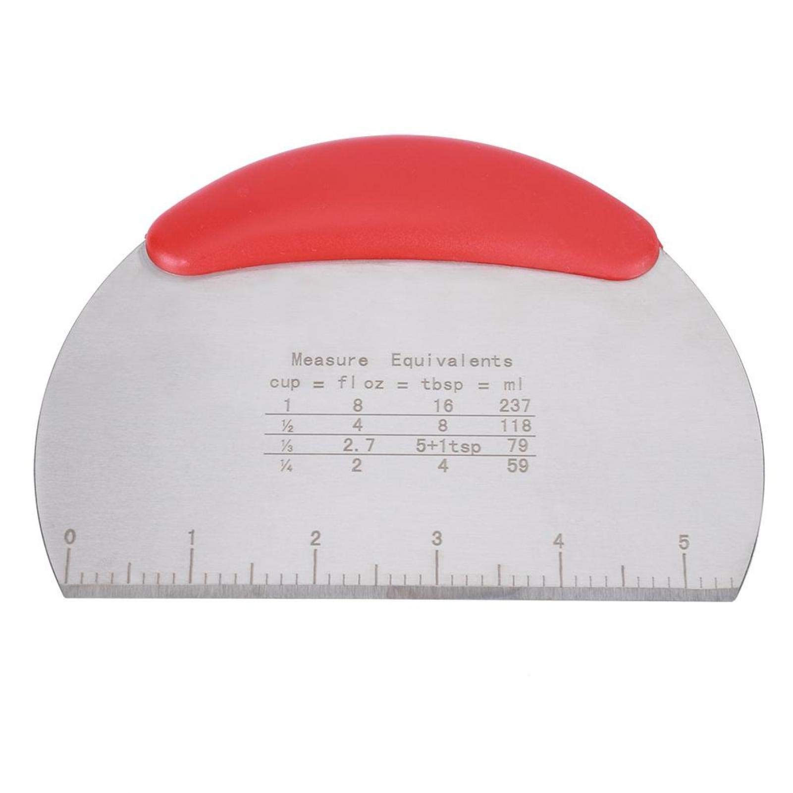 YUYTE Stainless Steel Dough Cutter & Pizza Scraper - Semicircular Baking Tool with Card Nail Art Display - Perfect for Pizza Making, Baking, and Kitchen Prep (Red)
