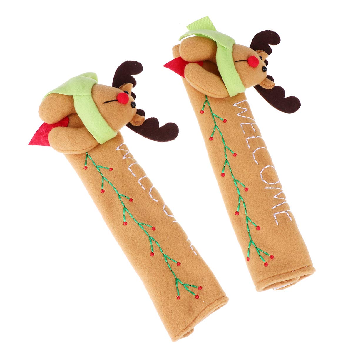 ARTIBETTER 2-Pack Christmas Elk Refrigerator Handle Covers - Festive Kitchen Appliance Decor for Holiday Season - Perfect for Home, Party & Gift Giving