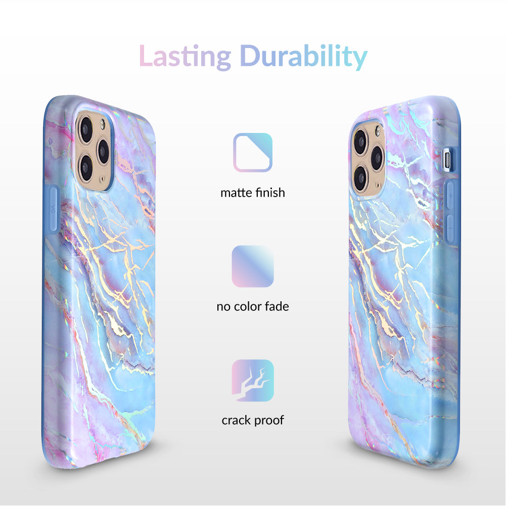 Holo Moonstone Marble iPhone Case - Protective & Stylish Phone Cover for iPhone 13/14/15 Pro Max - Perfect for Everyday Use, Travel & Gift Giving