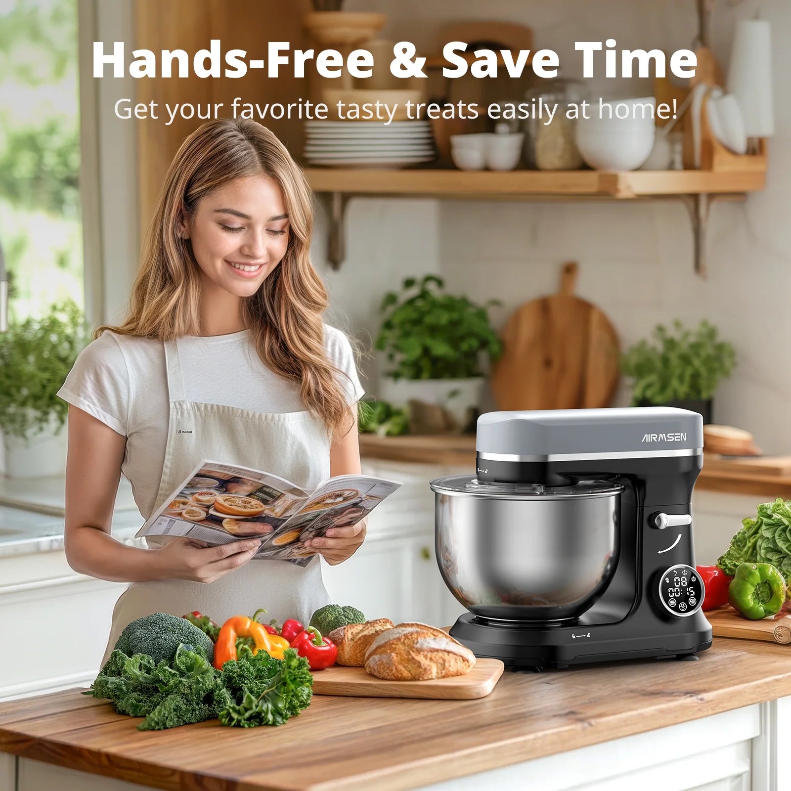 11-Speed Stand Mixer with Timer - 5.5QT Electric Kitchen Mixer for Baking Cakes, Cookies, Bread & Dough - Perfect for Home Bakers & Professional Chefs