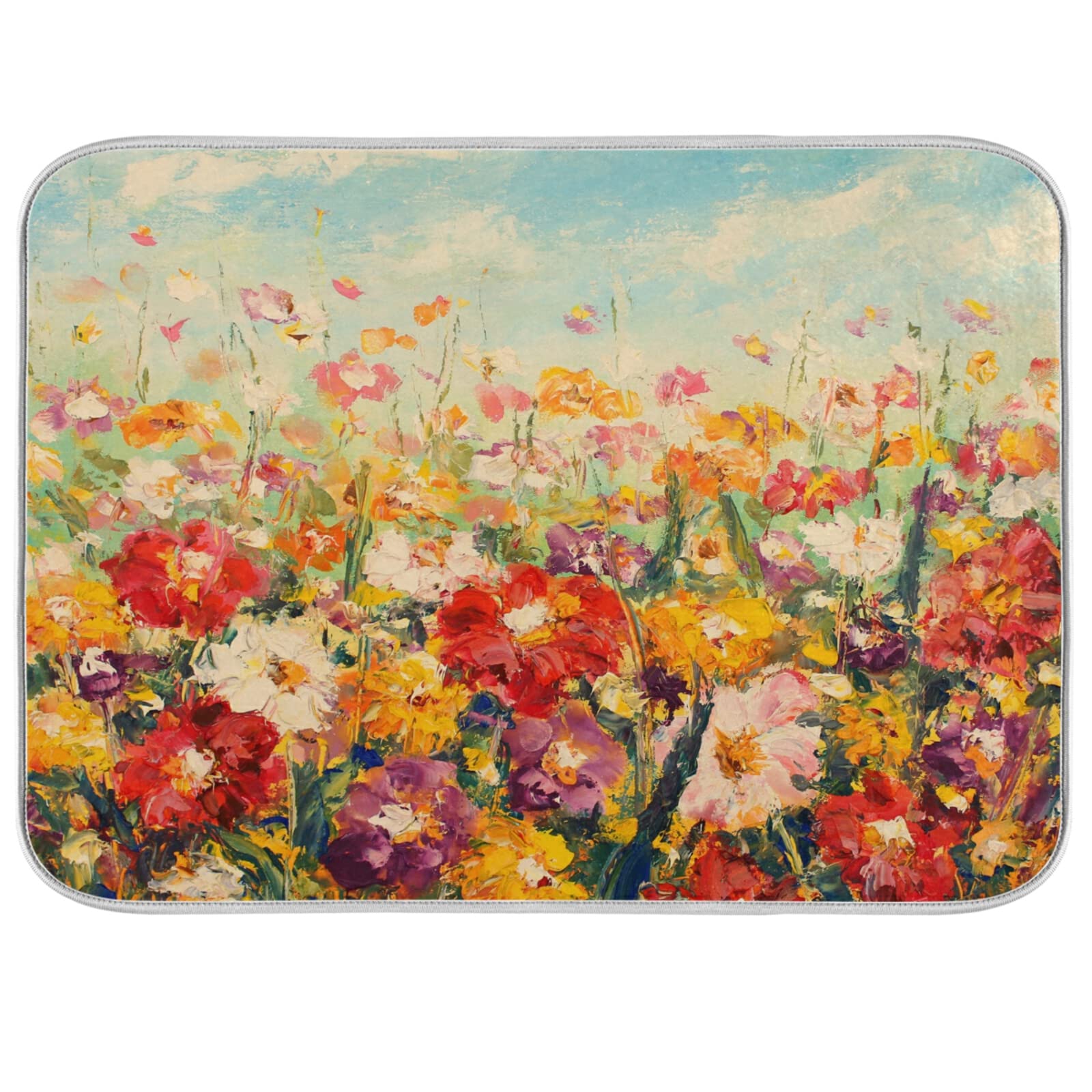 Premium Absorbent Reversible Microfiber Dish Drying Mat - 18