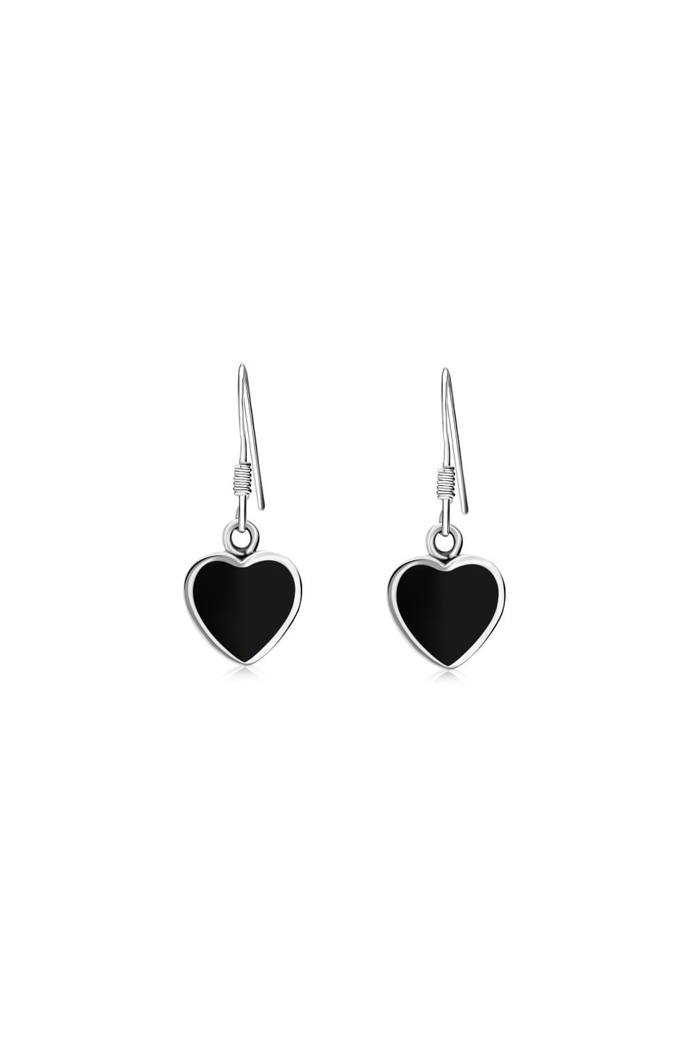 Whitby Jet Heart Drop Earrings - Sterling Silver Dangle Earrings for Women | Perfect for Valentine's Day, Anniversary & Romantic Date Night