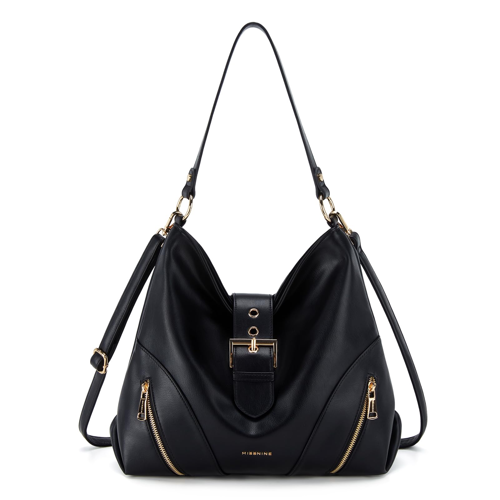 Missnine Vegan Leather Hobo Bag for Women - Large Trendy Crossbody Purse for Work & Travel
