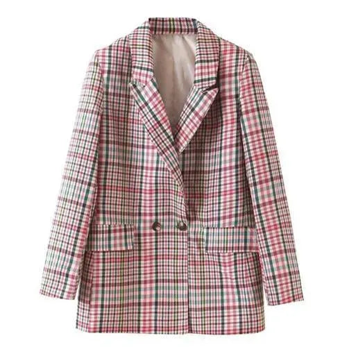 Stylish Plaid Mini Skirt Suit Set for Women - Trendy Tartan Print Outfit for Casual Wear, Office & Party Occasions