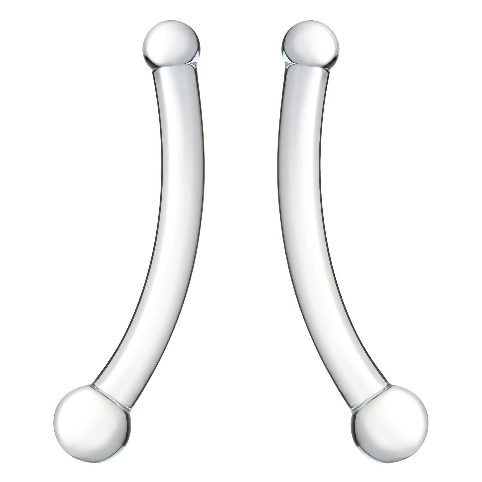 Double Ended Realistic G Spot Dildo - 7.87 Inch Clear Glass Penis Toy with Different Size Ends - Adult Sex Toy for Men, Women, Couples & LGBTQ+ - Perfect for Solo Play, Couples Exploration & BDSM Scenes