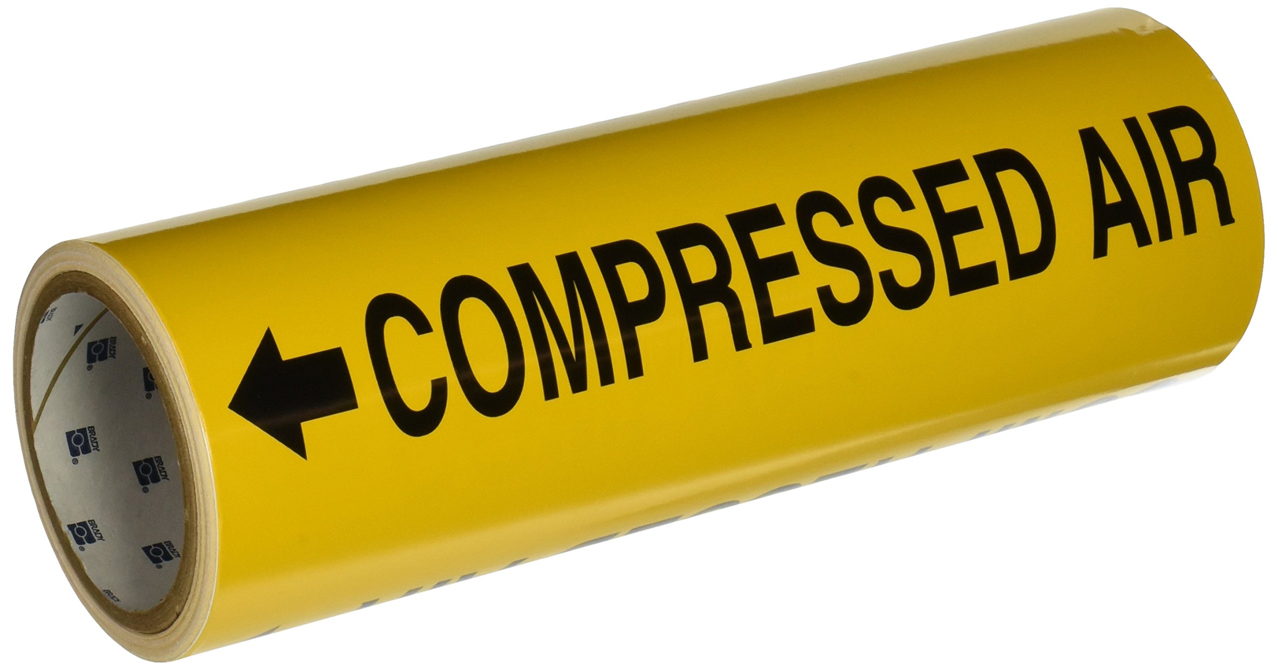 Brady 15535 Yellow Compressed Air Pipe Marker - Durable Identification Label for Industrial Pipes & HVAC Systems