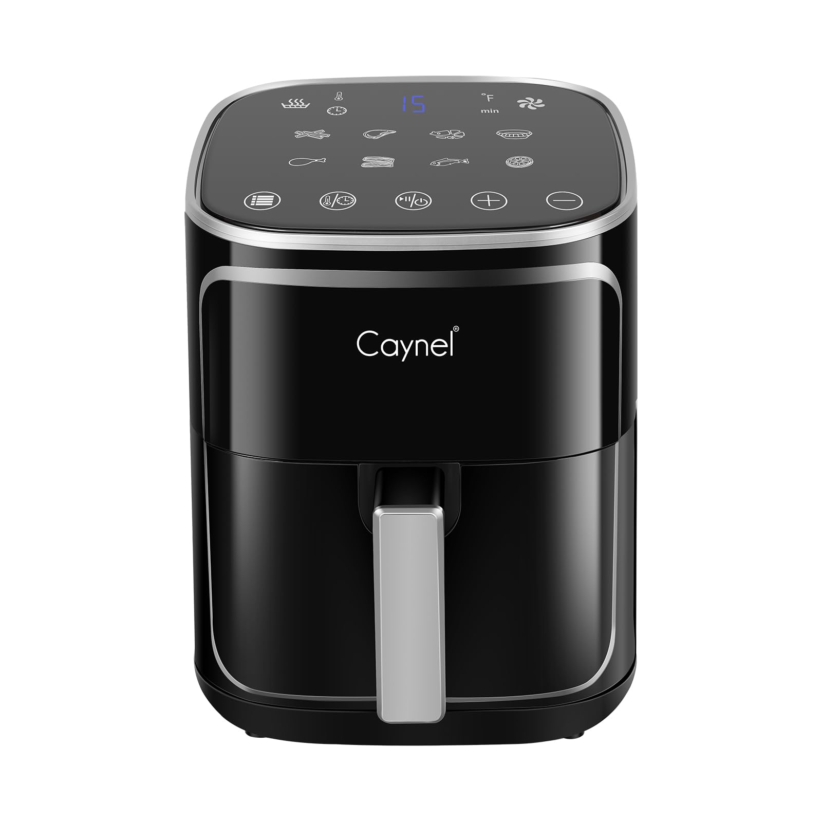 CAYNEL 5QT Digital Air Fryer Oven with 8 Presets, Oil-Free Nonstick Cooker & Detachable Double Basket - Healthy Cooking for Family Meals, Snacks & Quick Dinners (Black)