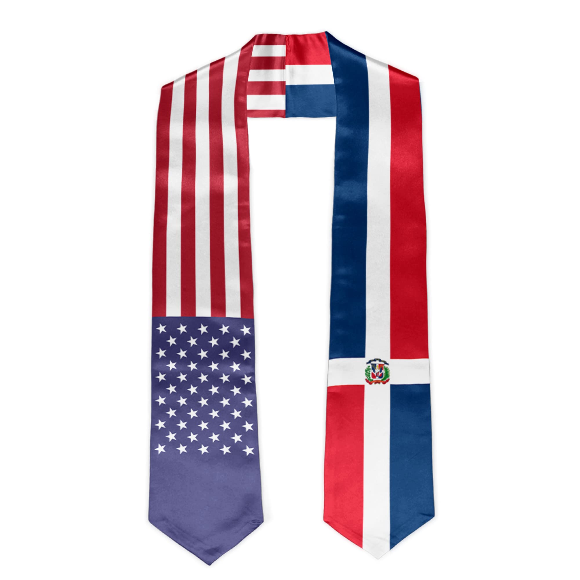 American & Dominican Republic Flag Graduation Stole Sash - Perfect Graduation Gift for Multicultural Celebrations & Commencement Ceremonies