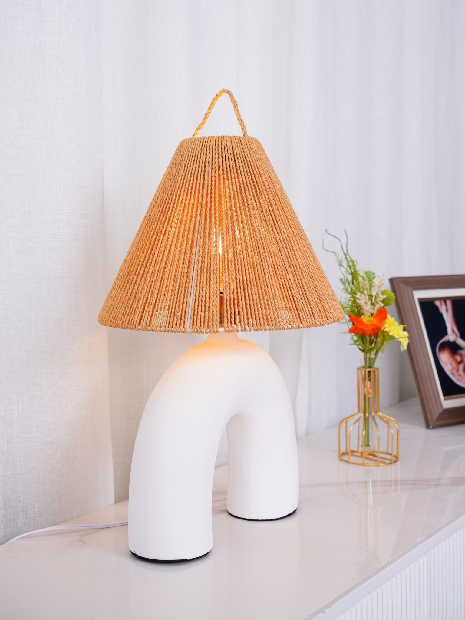 Modern Arched Table Lamp - Adjustable LED Desk Light for Bedroom, Living Room & Office - Stylish Home Decor & Reading Light