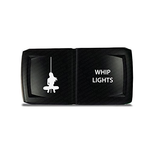 CH4x4 Rocker Switch V2 Whip Lights Symbol - Horizontal Mount Blue LED for Off-Road Vehicles & ATV Accessories | Perfect for Jeep, Truck, and UTV Lighting Control