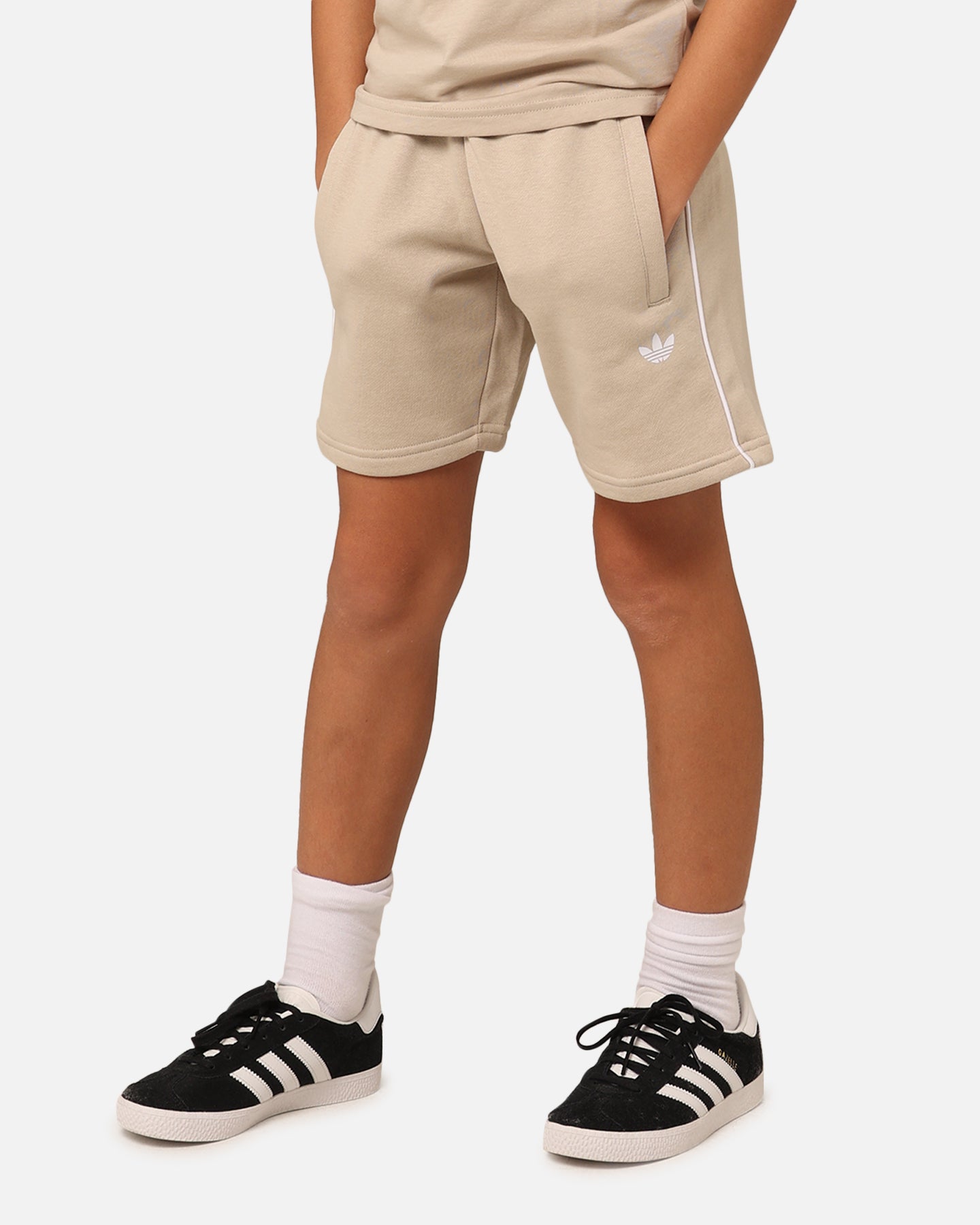 Adidas Kids' Adicolour Shorts and T-Shirt Set - Wonder Beige | Comfortable Athletic Outfit for Boys & Girls | Perfect for Sports, Playdates & Casual Wear
