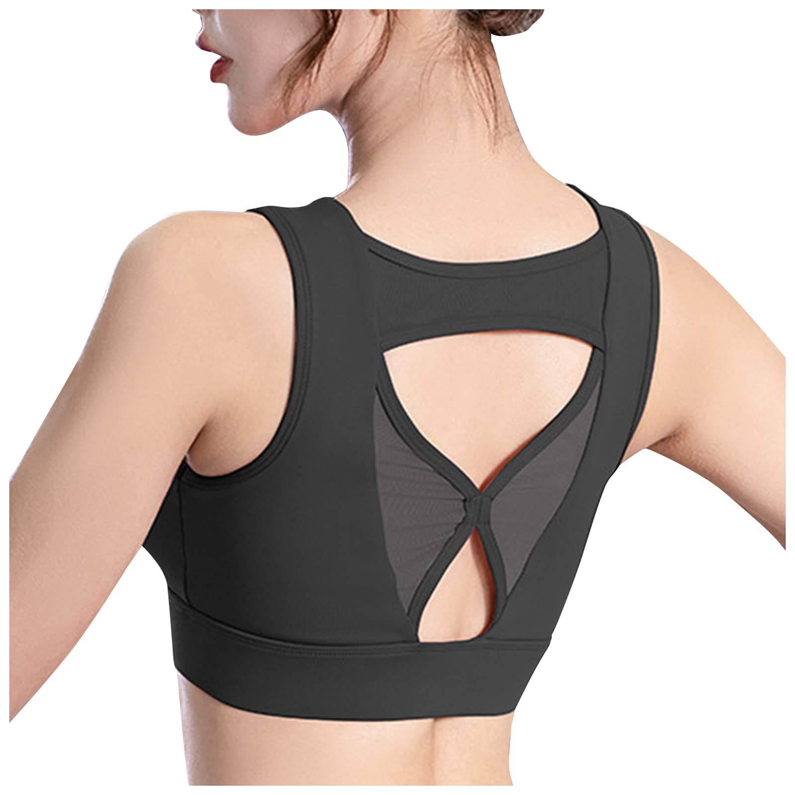 Women's Sports Bra with Steel Cross Ring - Comfortable Yoga & Running Top for Workout, Gym, and Outdoor Activities