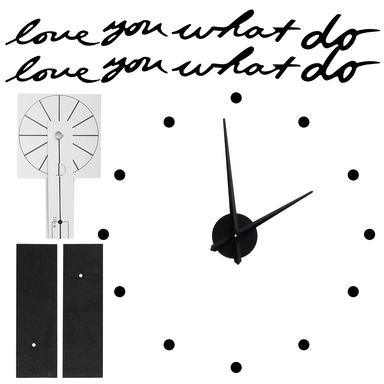 Gransun Frameless DIY Wall Clock Kit - Large Mirror Surface Sticker Clock for Home & Office Decor - Perfect for Living Room, Bedroom, Kitchen - Unique Gift Idea (Black) | Easy Installation & Modern Design for Wall Decor