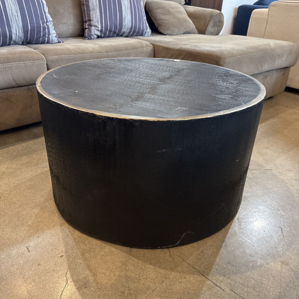 Round Metal Drum Coffee Cocktail Table - 31.5