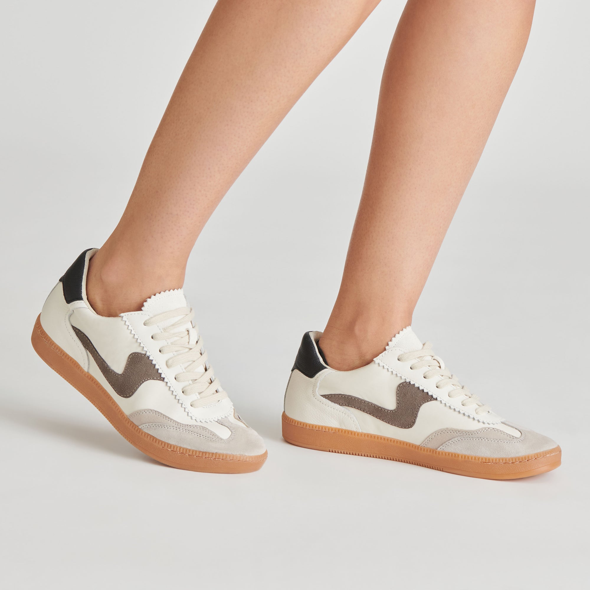NOTICE Sneakers for Men & Women - White & Grey Leather Casual Shoes for Walking, Running & Everyday Wear