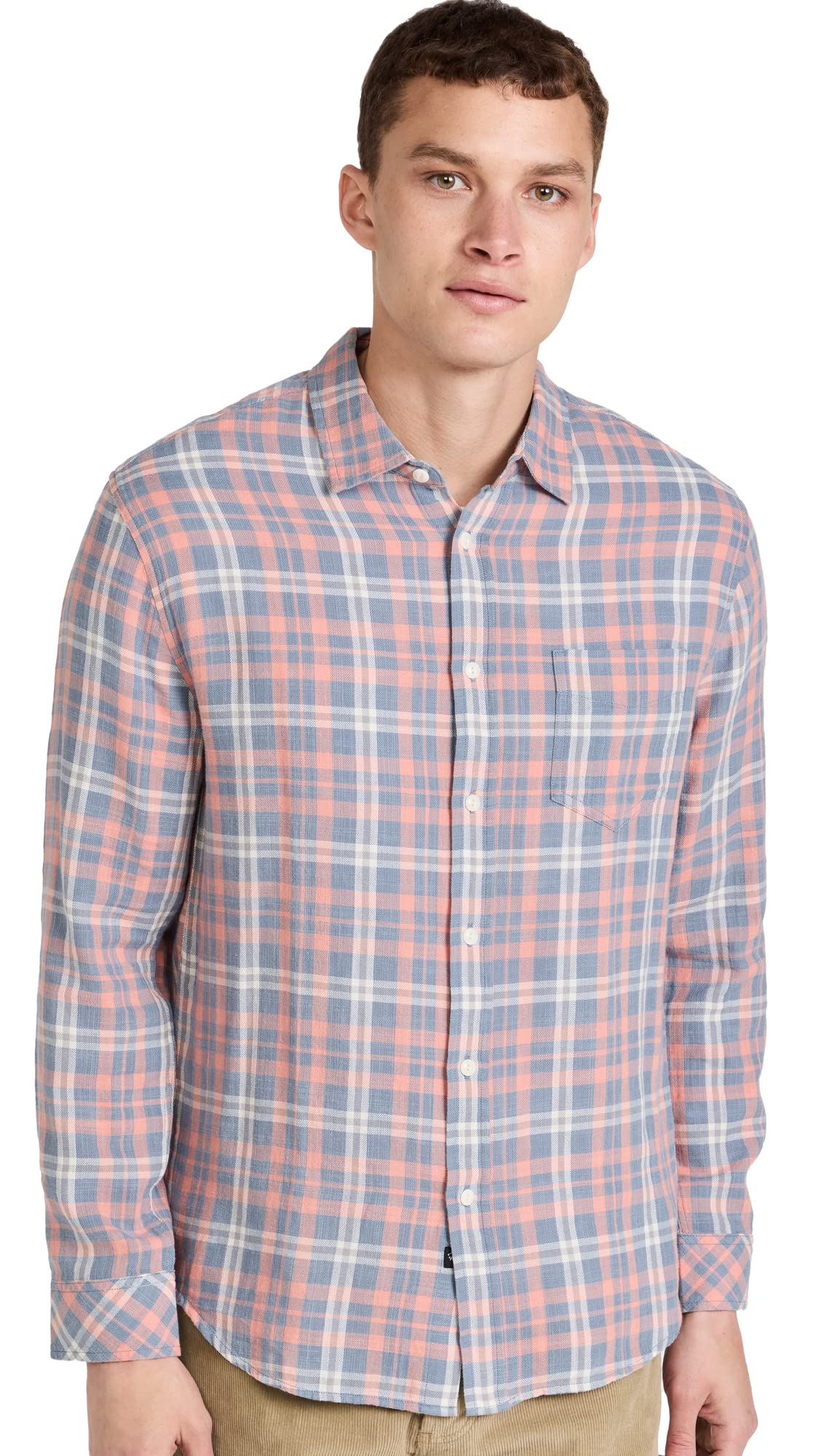 Rails Men's Wyatt Long Sleeve Plaid Shirt - Valencia Sun Color, XXL Size - Perfect for Casual Wear, Office & Outdoor Activities