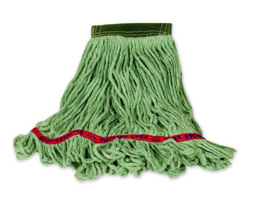 Rubbermaid Commercial Swinger Loop Mop Head Replacement - 5-Inch Medium Green Wet Mop for Hard Floors - Cotton/Synthetic Blend - Ideal for Office, School, Stadium, Lobby & Restaurant Cleaning