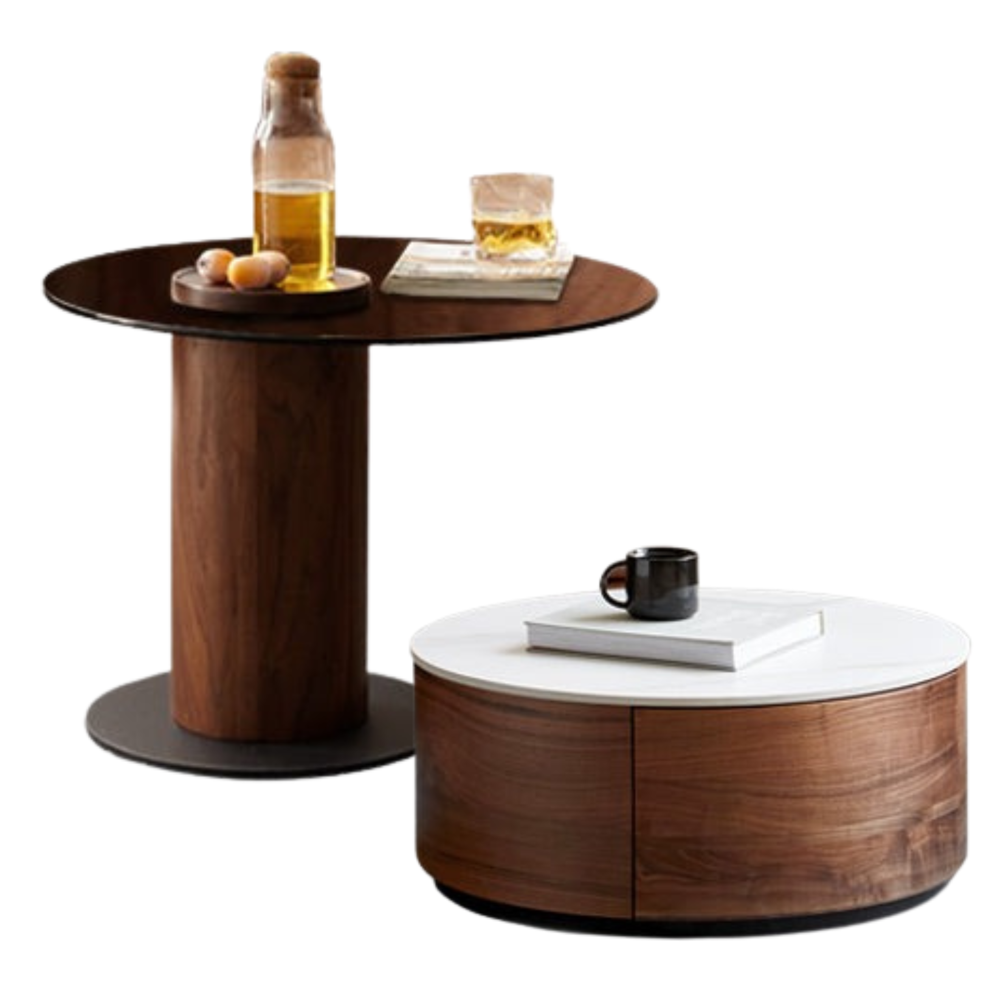 Handcrafted Black Walnut Coffee Table with Natural Slate Top - Perfect for Living Room, Lounge & Modern Home Decor