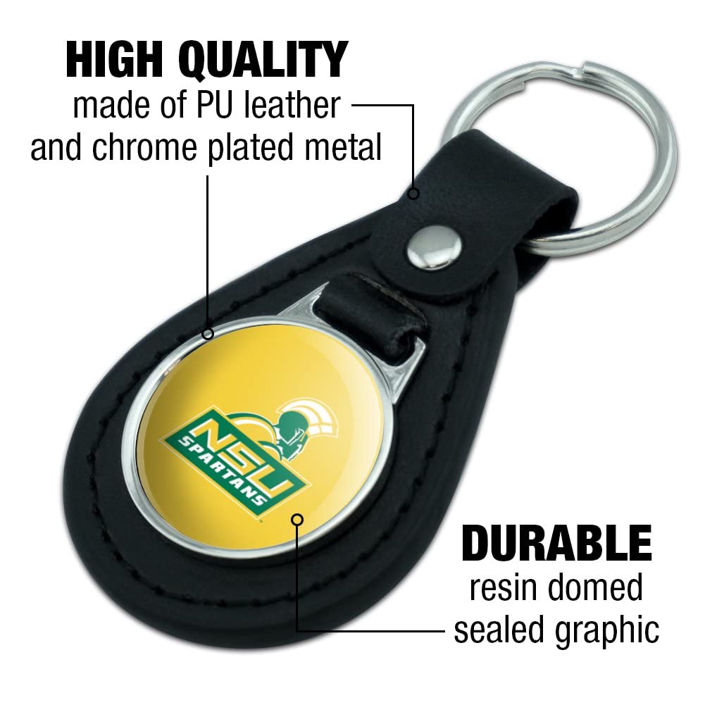 Norfolk State University Secondary Logo Keychain - Black Leather Keyring for College Students, Alumni & Fans - Perfect for Keys, Backpacks & Gifts