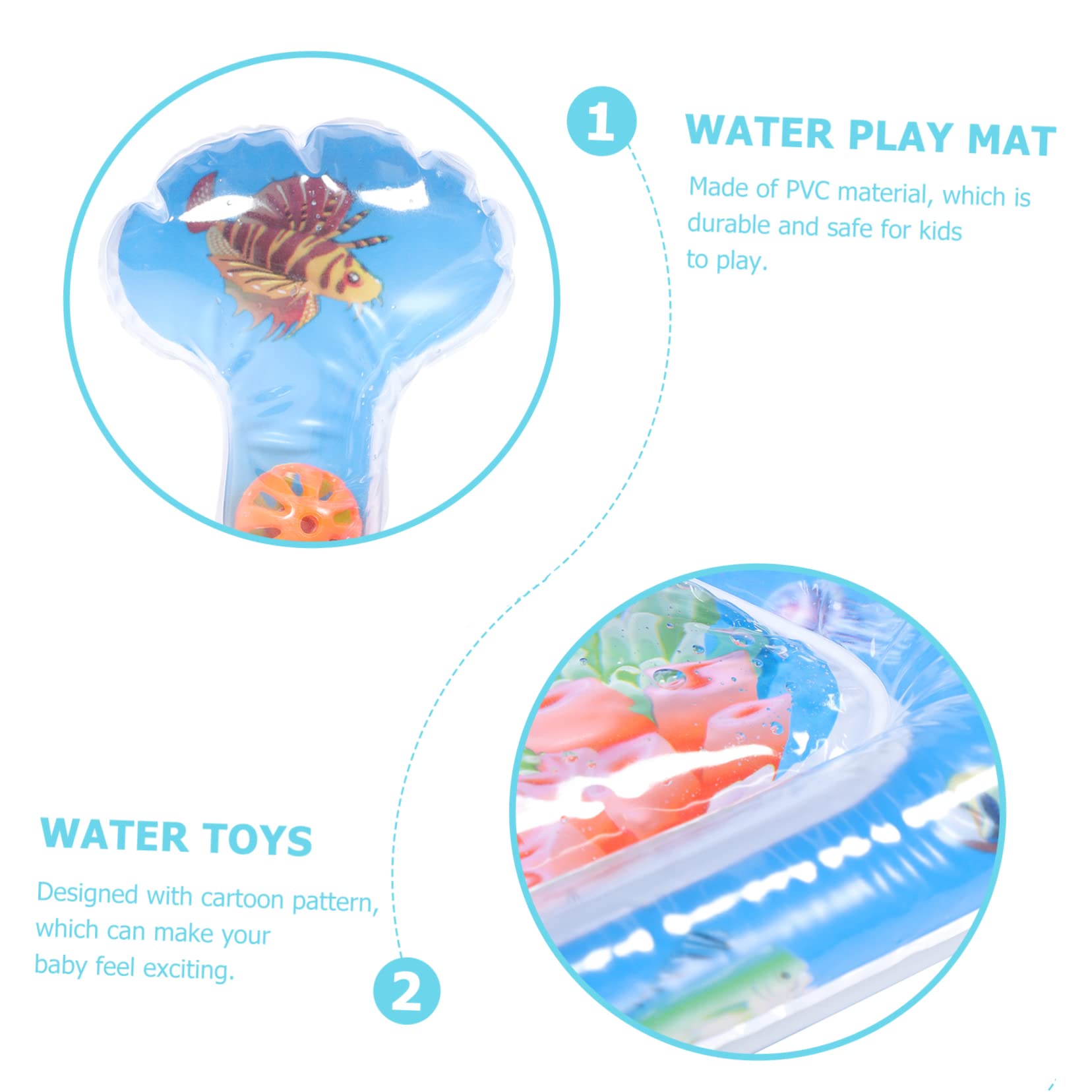 ORFOFE Inflatable Baby Play Mat - Waterproof PVC Tummy Time Activity Pad for Infants & Toddlers - Portable Summer Outdoor/Indoor Playmat for Crawling, Learning & Sensory Development