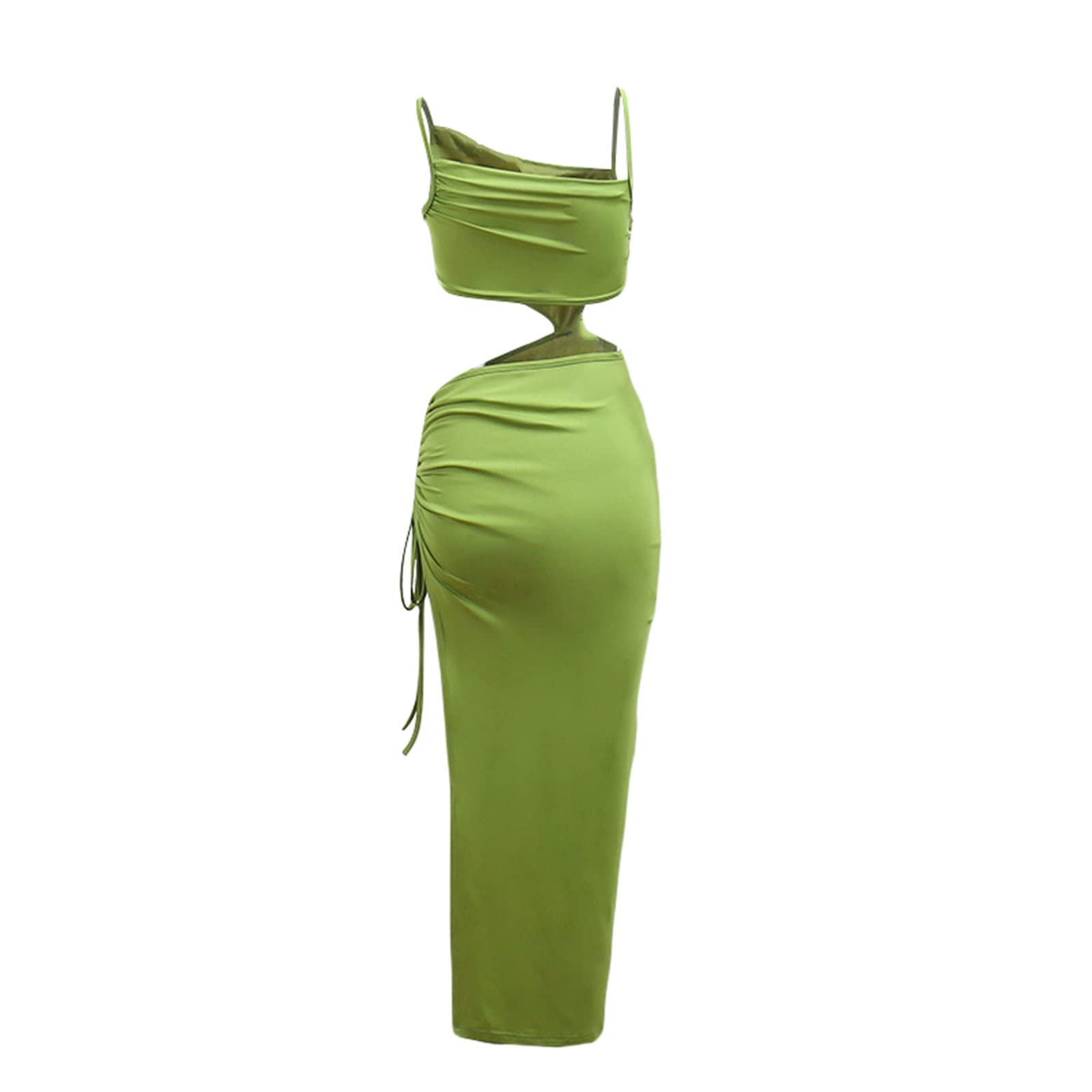Sexy Women's Cut Out Bodycon Maxi Dress - Sleeveless Hollow Out Strapless Elegant Cocktail Party Long Dress for Nightclub & Evening Wear (Green, Small) | Perfect for Date Nights, Parties & Special Occasions