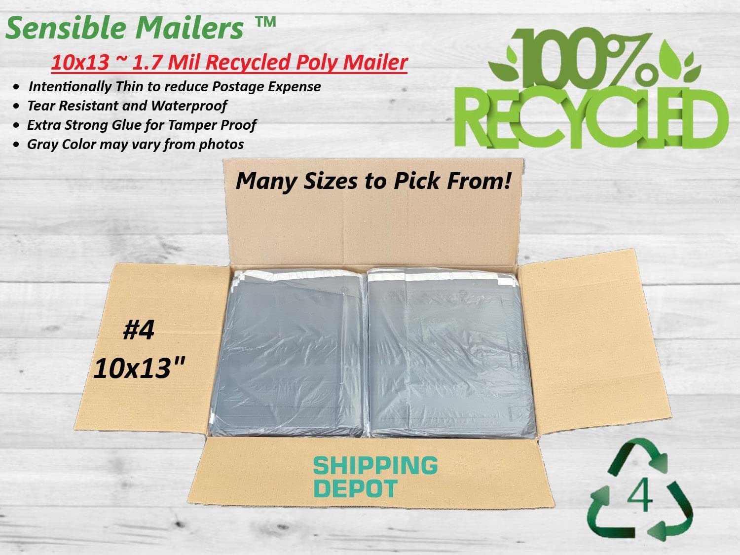 4000 Pack 10x13 Inch Eco-Friendly Recycled Grey Poly Mailers | Durable Shipping Envelopes for Small Business & Ecommerce | Perfect for Clothing, Books & Online Store Shipments