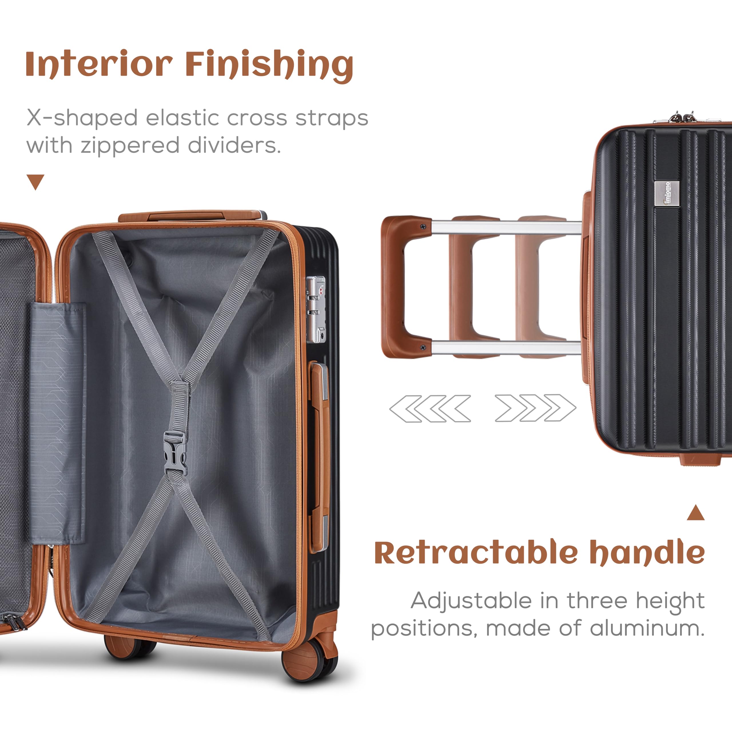 imiomo 20 Inch Expandable Carry-on Suitcase with Spinner Wheels - Lightweight Hard Shell Rolling Luggage with TSA Lock - Perfect for Air Travel & Weekend Getaways