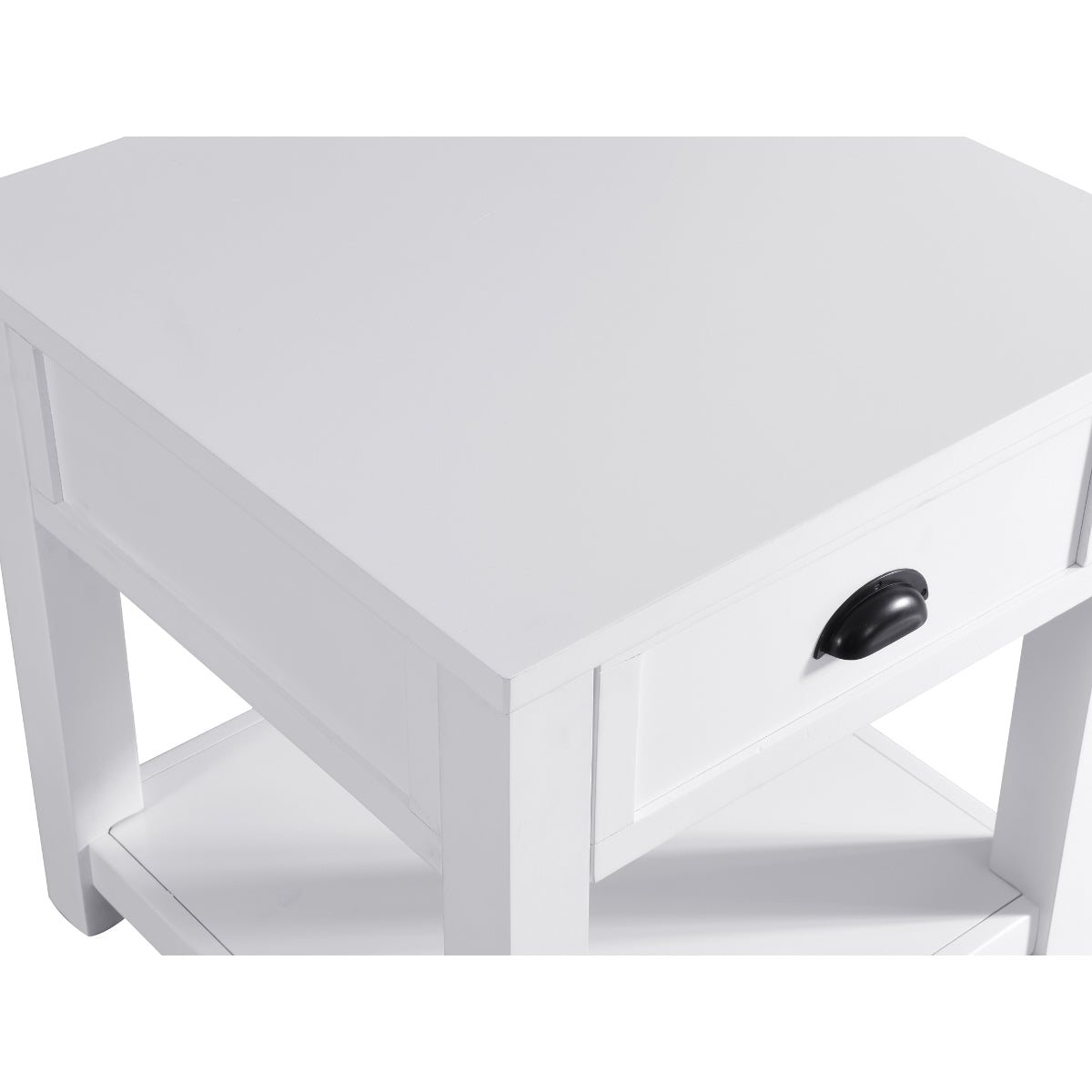 Champlain Modern End Table with Functional Drawer & Lower Display Shelf - Perfect for Living Room, Bedroom, or Office Decor