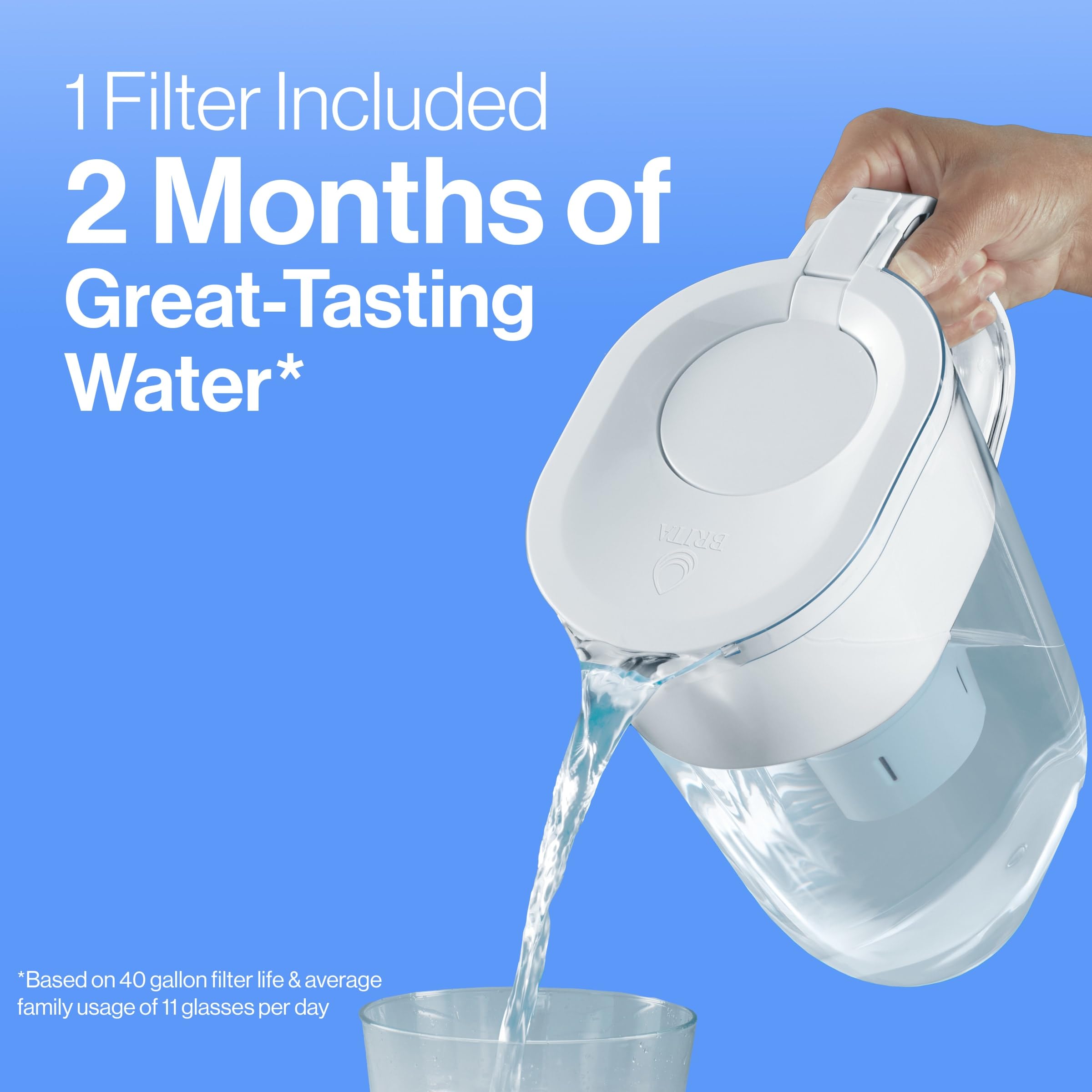 Brita 10-Cup Large Water Filter Pitcher with SmartLight Indicator | BPA-Free Standard Filter (Lasts 2 Months) | Teal | Purifies Tap & Drinking Water | Perfect for Home, Office & Kitchen Use