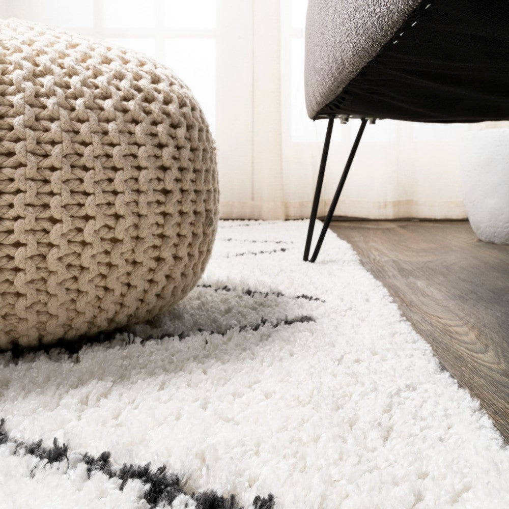 Catala Moroccan Diamond Shag Area Rug - Soft Plush Modern Boho Living Room Carpet for Bedroom, Dorm & Nursery Decor