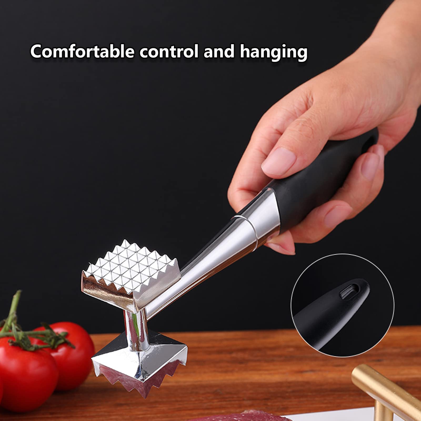 Premium Meat Tenderizer Hammer - Heavy Duty Double-Sided Mallet with Ergonomic Non-Slip Grip for Steak, Chicken, Pork & Fish | Perfect for Grilling, BBQ & Home Kitchen Cooking