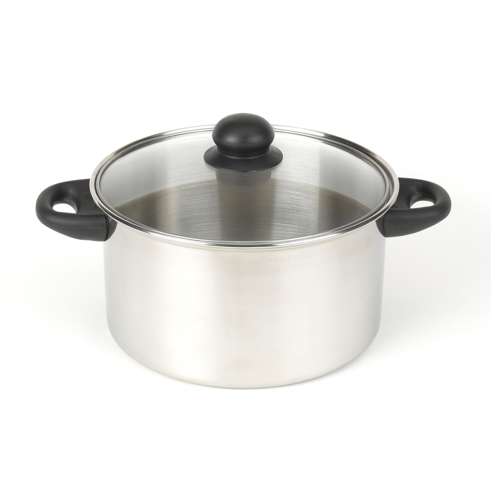 GoodCook Classic 5-Quart Stainless Steel Dutch Oven with Tempered Glass Lid - Silver | Oven & Stovetop Safe for Soups, Stews & Baking | Perfect for Family Dinners & Entertaining