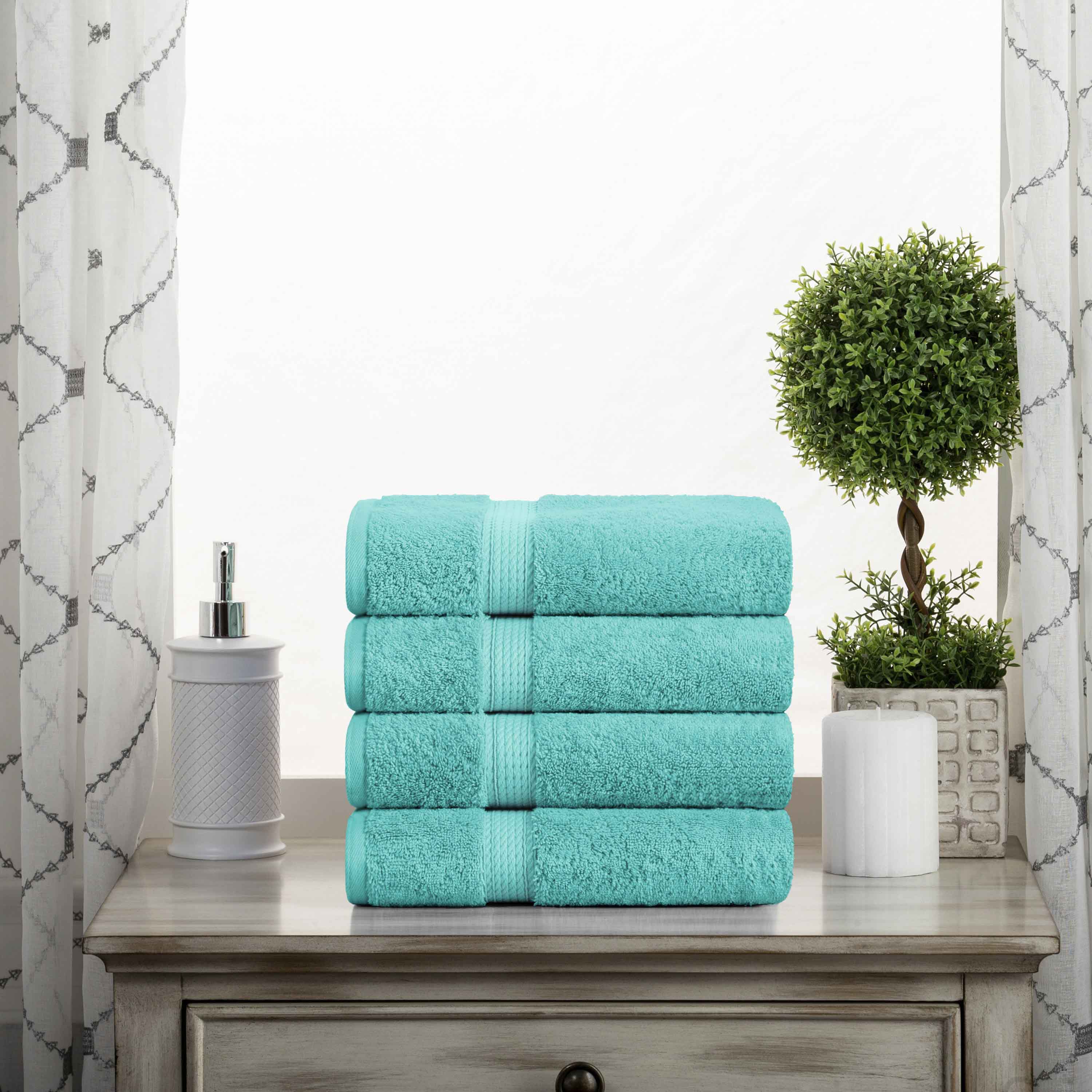Premium Egyptian Cotton Plush Heavyweight Hand Towels - Ultra Soft & Absorbent Bath Towel Set of 4 for Spa, Bathroom & Luxury Home Decor